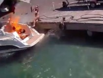 Ужасяващо ВИДЕО: Лодка се взриви, хвърли жена по бански във въздуха